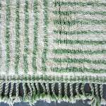 Green Striped Moroccan Rug - Berber Handicraft