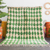 Green Checkered Moroccan Rug - Berber Handicraft