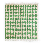 Green Checkered Moroccan Rug - Berber Handicraft