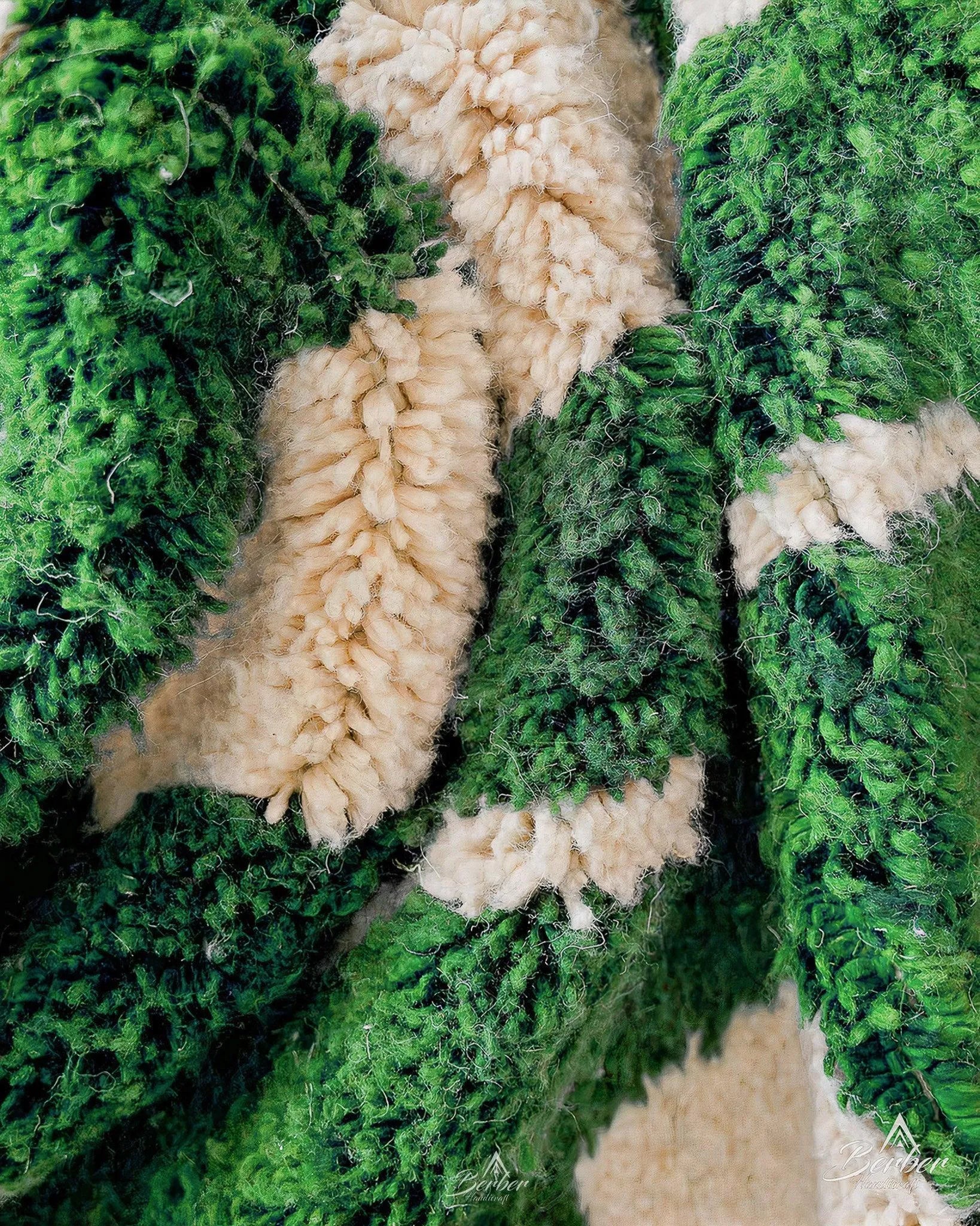 Green Custom Size Rug 3 X 5 Ft | 90 X 150 Cm / With Tassels / Short (0.4” / 1 cm)