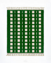 Green Custom Size Rug 3 X 5 Ft | 90 X 150 Cm / With Tassels / Short (0.4” / 1 cm)