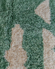 Green Handmade Rug 3 X 5 Ft | 90 X 150 Cm / With Tassels / Short (0.4” / 1 cm)