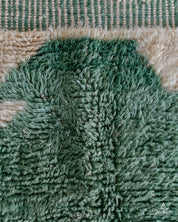 Green Handmade Rug 3 X 5 Ft | 90 X 150 Cm / With Tassels / Short (0.4” / 1 cm)