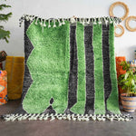 Green Handwoven Rug - Berber Handicraft