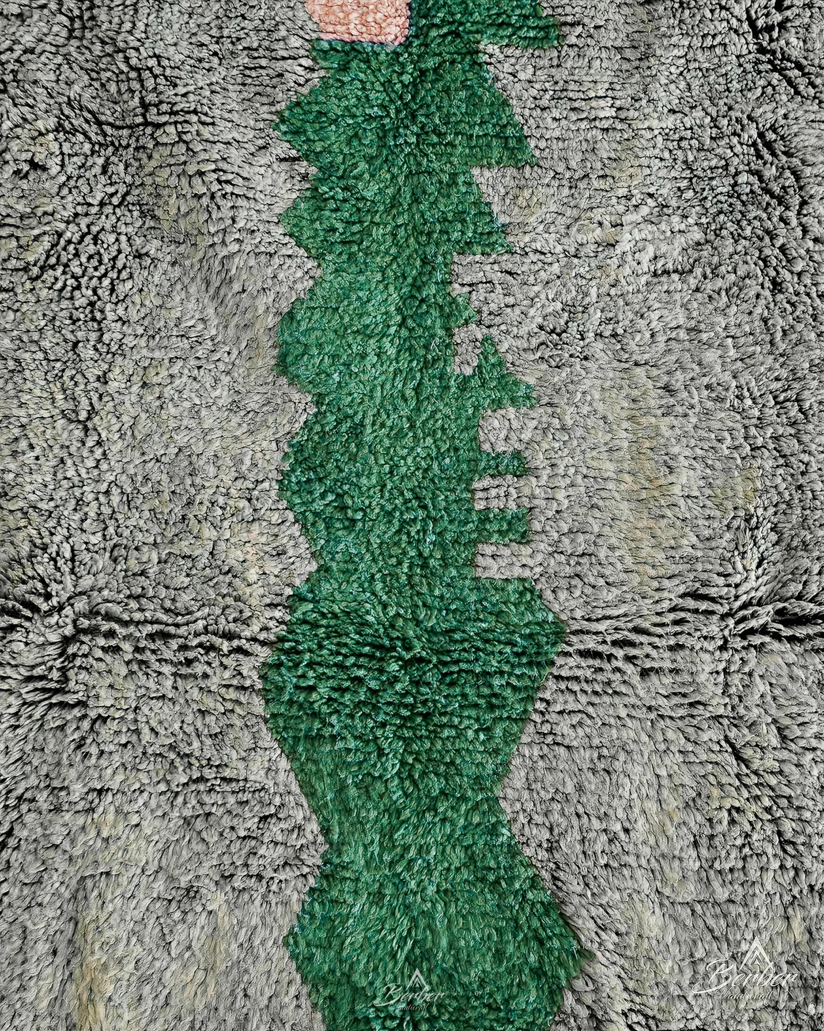 Green Living Room Rug 3 X 5 Ft | 90 X 150 Cm / With Tassels / Short (0.4” / 1 cm)