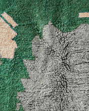 Green Living Room Rug 3 X 5 Ft | 90 X 150 Cm / With Tassels / Short (0.4” / 1 cm)