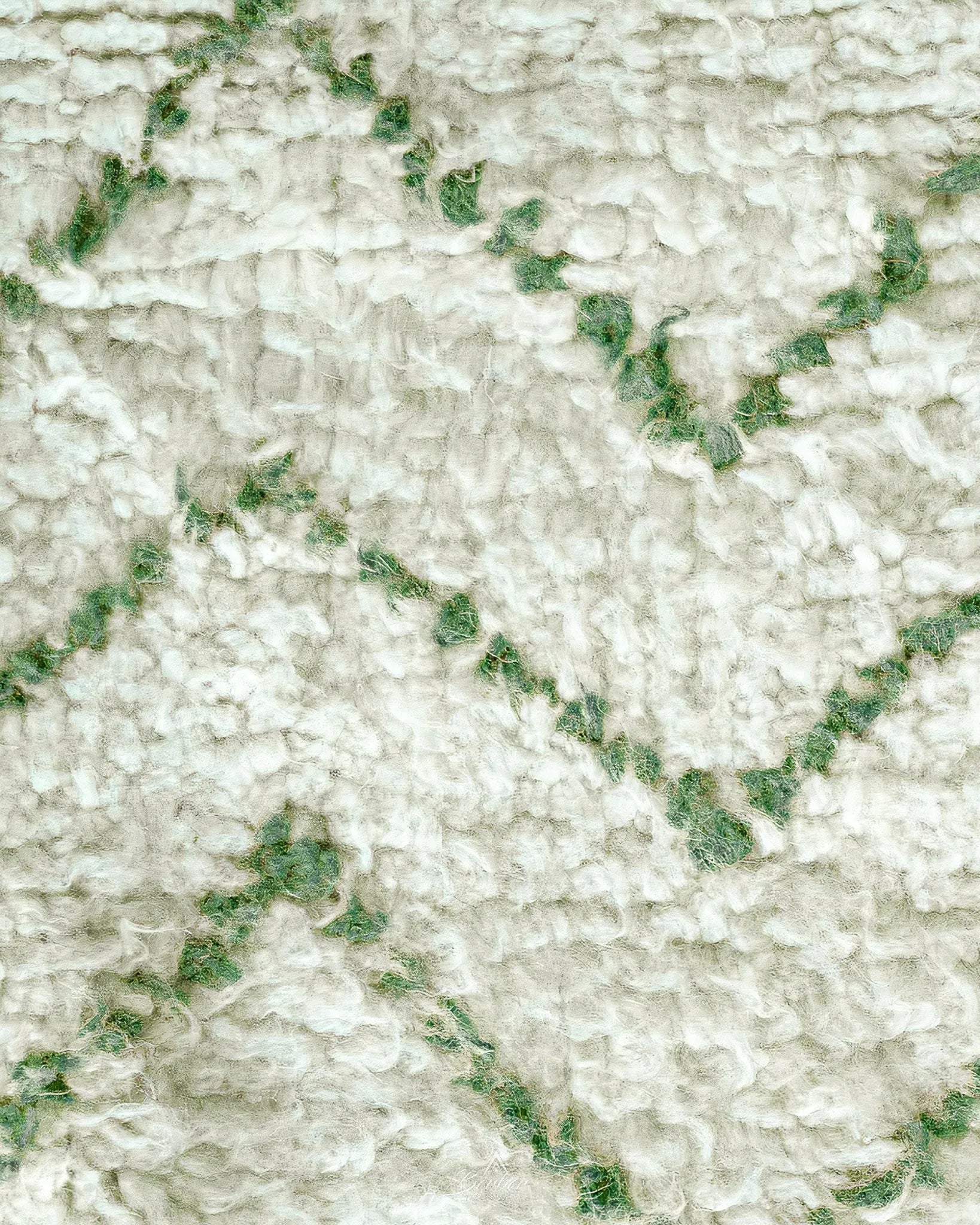 Green Minimalist Rug 3 X 5 Ft | 90 X 150 Cm / With Tassels / Short (0.4” / 1 cm)