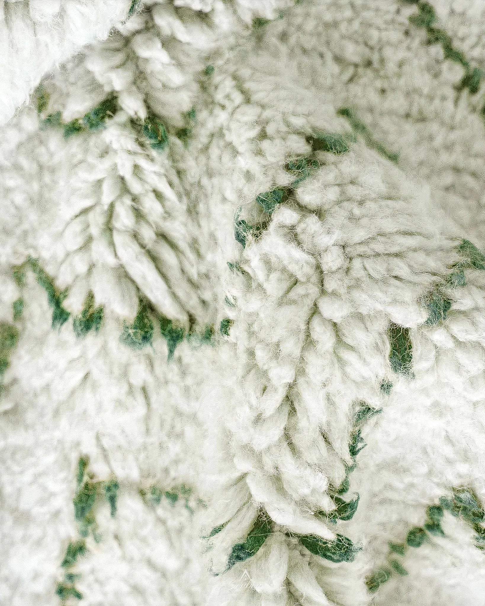 Green Minimalist Rug 3 X 5 Ft | 90 X 150 Cm / With Tassels / Short (0.4” / 1 cm)