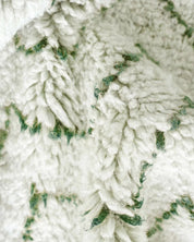 Green Minimalist Rug 3 X 5 Ft | 90 X 150 Cm / With Tassels / Short (0.4” / 1 cm)