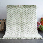 Green Minimalist Rug - Berber Handicraft