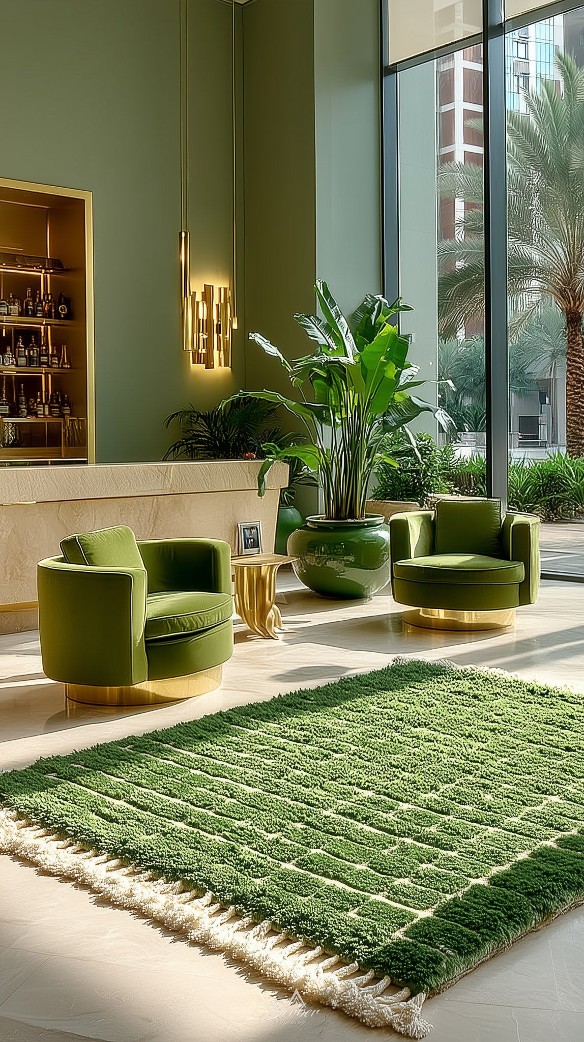 Green-Moroccan-rugs-cover-Mobile-2-Berber Handicraft