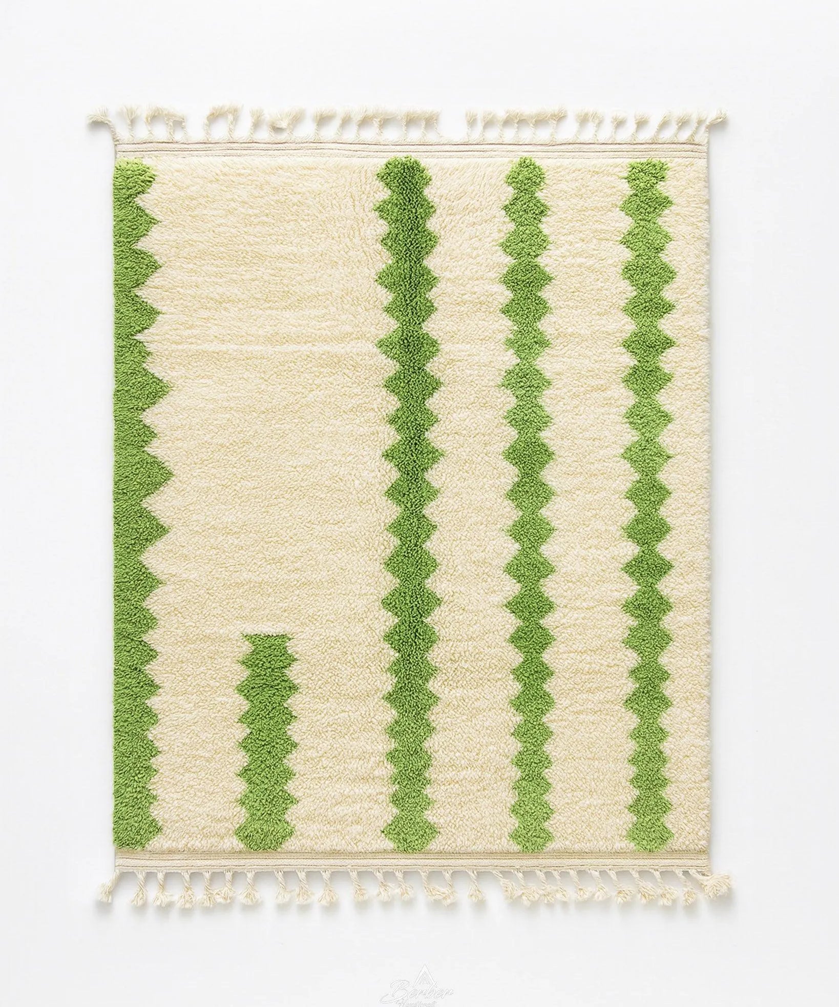 Green White Azilal Rug-Berber Handicraft