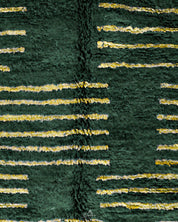 Green Yellow Berber Rug 3 X 5 Ft | 90 X 150 Cm / With Tassels / Short (0.4” / 1 cm)