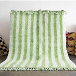 Green and White Modern Rug - Berber Handicraft