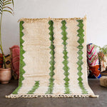 Green White Azilal Rug - Berber Handicraft