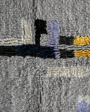 Grey Abstract Rug 3 X 5 Ft | 90 X 150 Cm / With Tassels / Short (0.4” / 1 cm)