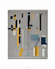 Grey Abstract Rug 3 X 5 Ft | 90 X 150 Cm / With Tassels / Short (0.4” / 1 cm)
