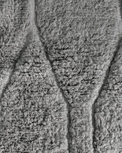 Grey Beni Ourain Area Rug 3 X 5 Ft | 90 X 150 Cm / With Tassels / Short (0.4” / 1 cm)