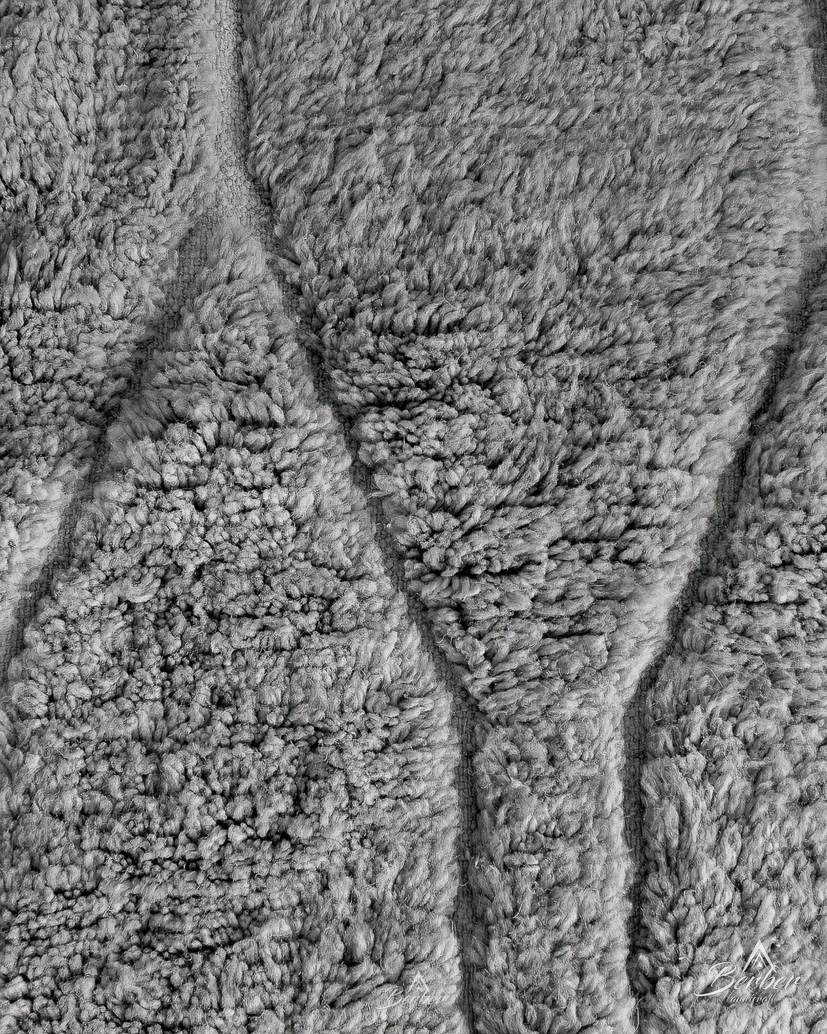 Grey Beni Ourain Area Rug 3 X 5 Ft | 90 X 150 Cm / With Tassels / Short (0.4” / 1 cm)
