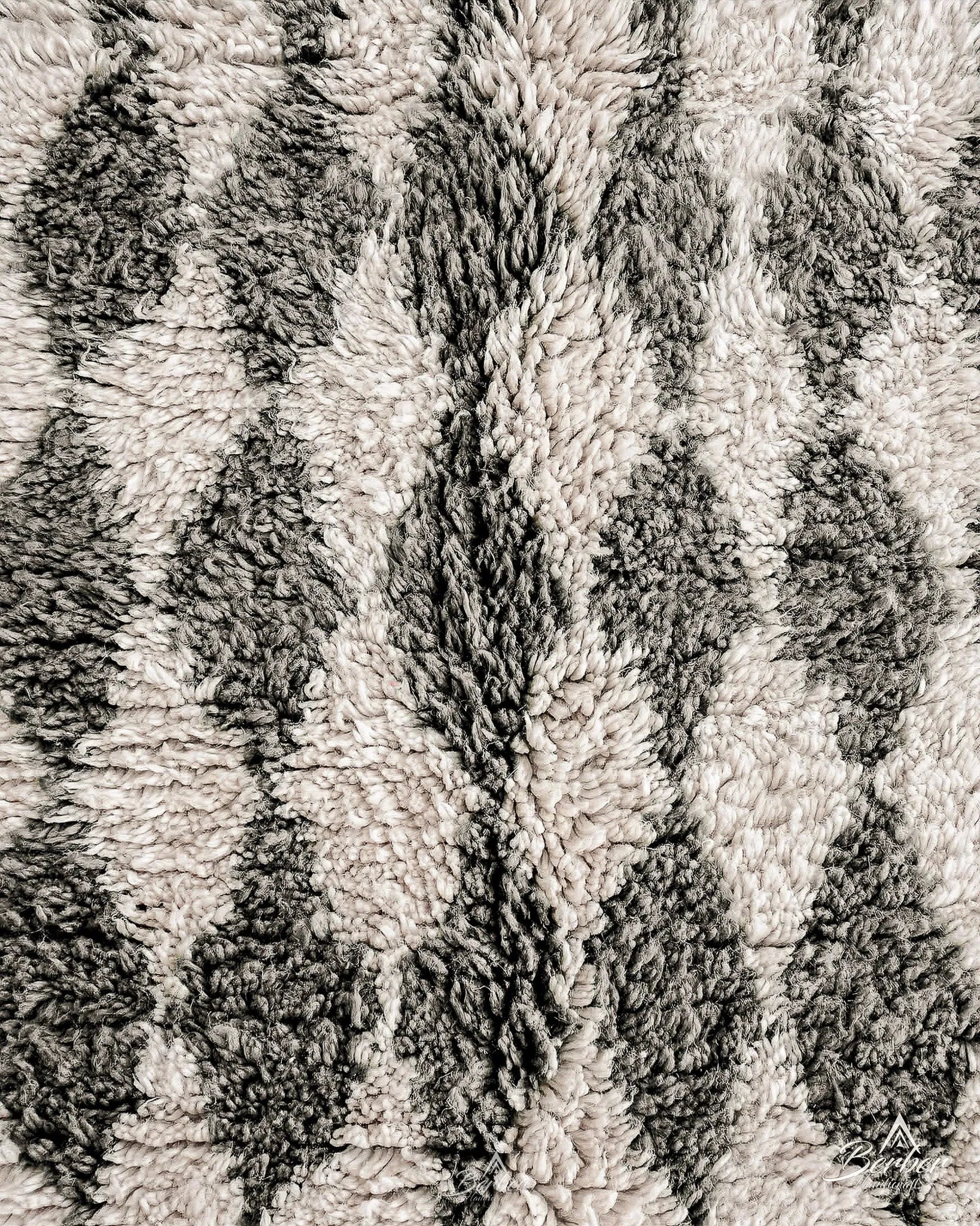 Grey Checkered Moroccan Rug 3 X 5 Ft | 90 X 150 Cm / With Tassels / Short (0.4” / 1 cm)