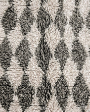 Grey Checkered Moroccan Rug 3 X 5 Ft | 90 X 150 Cm / With Tassels / Short (0.4” / 1 cm)