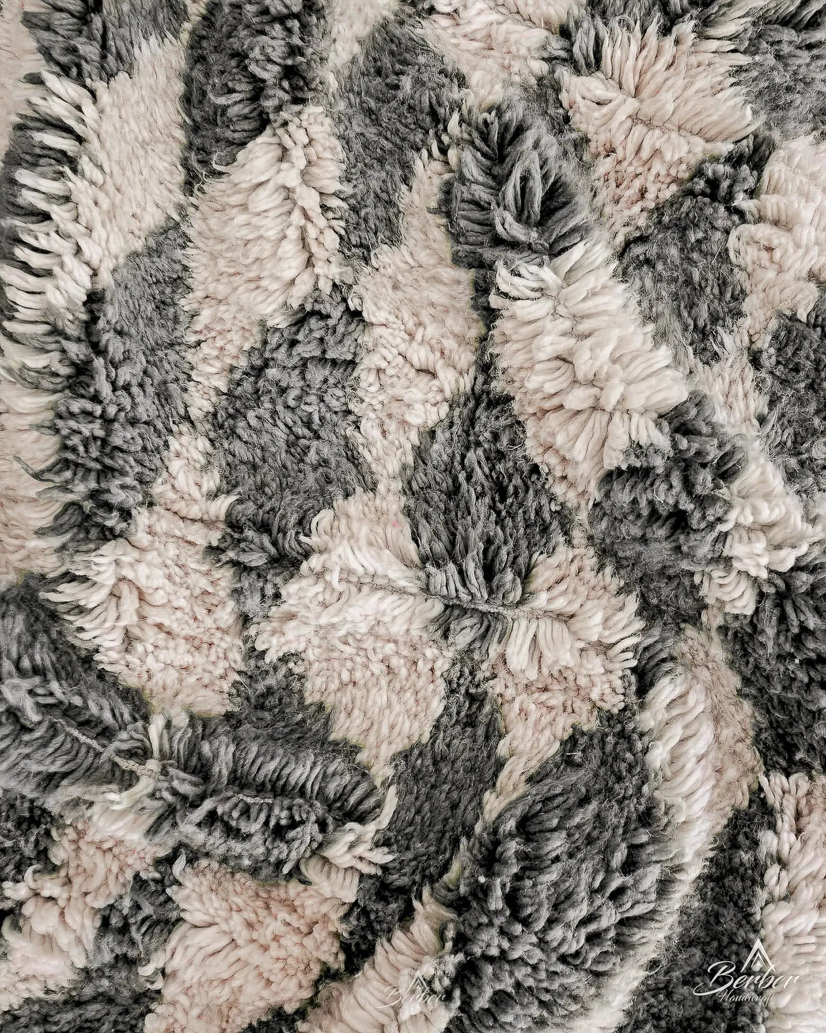 Grey Checkered Moroccan Rug 3 X 5 Ft | 90 X 150 Cm / With Tassels / Short (0.4” / 1 cm)