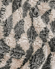 Grey Checkered Moroccan Rug 3 X 5 Ft | 90 X 150 Cm / With Tassels / Short (0.4” / 1 cm)