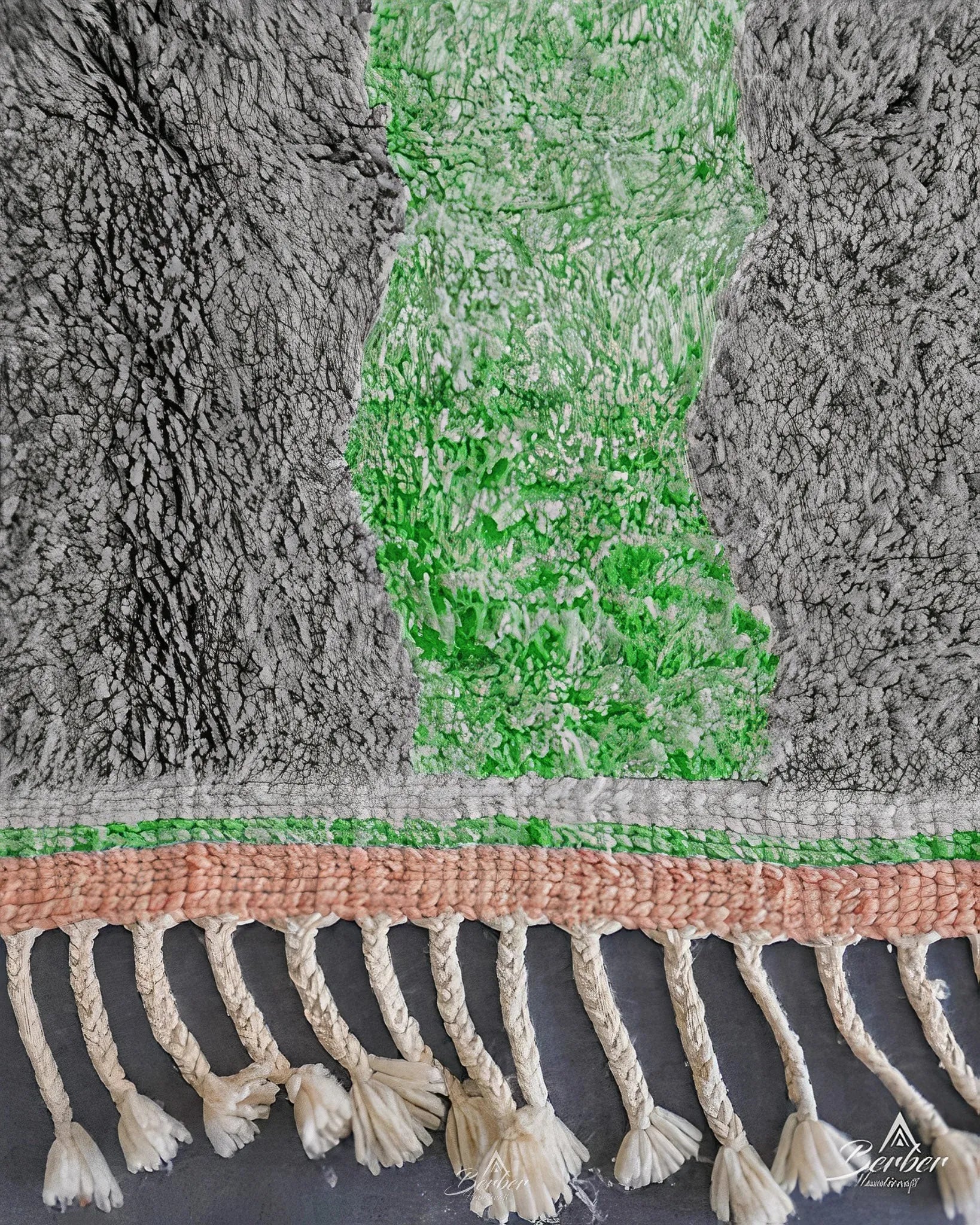 Grey Green Rug-Berber Handicraft