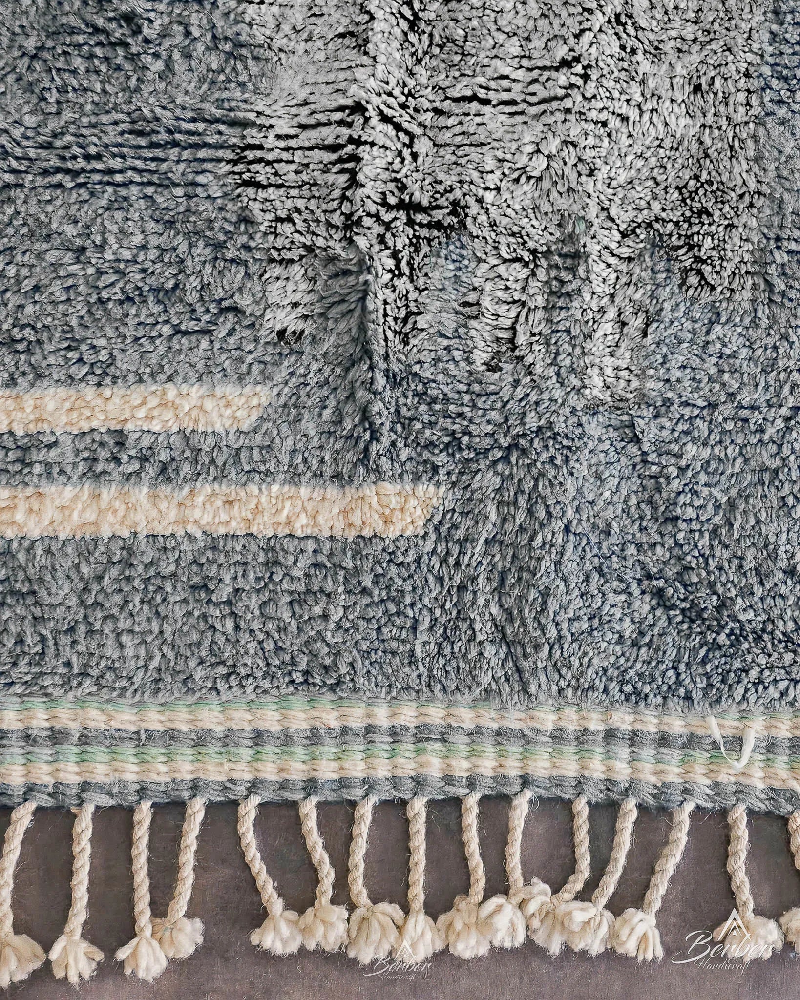 Grey Living Room Rug-Berber Handicraft