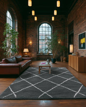 Grey Modern Wool Rug-Berber Handicraft