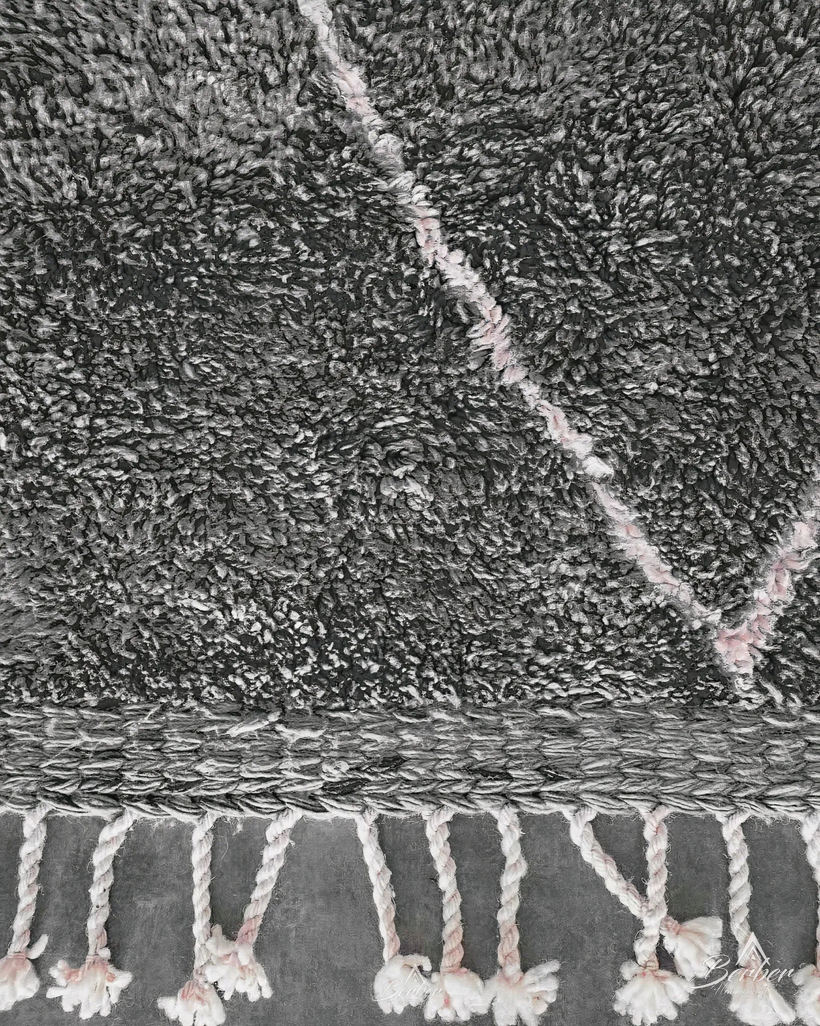 Grey Modern Wool Rug-Berber Handicraft