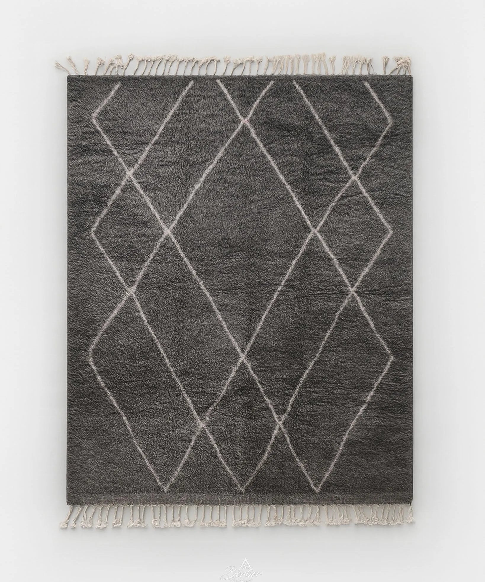Grey Modern Wool Rug-Berber Handicraft