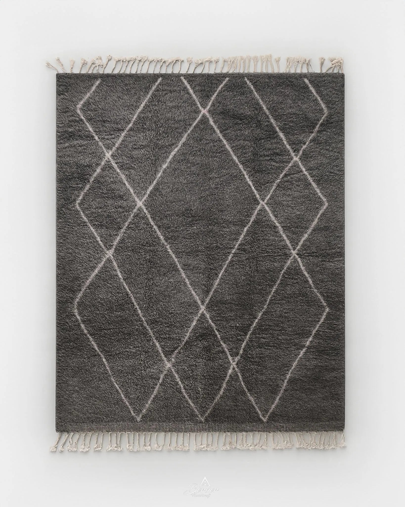 Grey Modern Wool Rug-Berber Handicraft