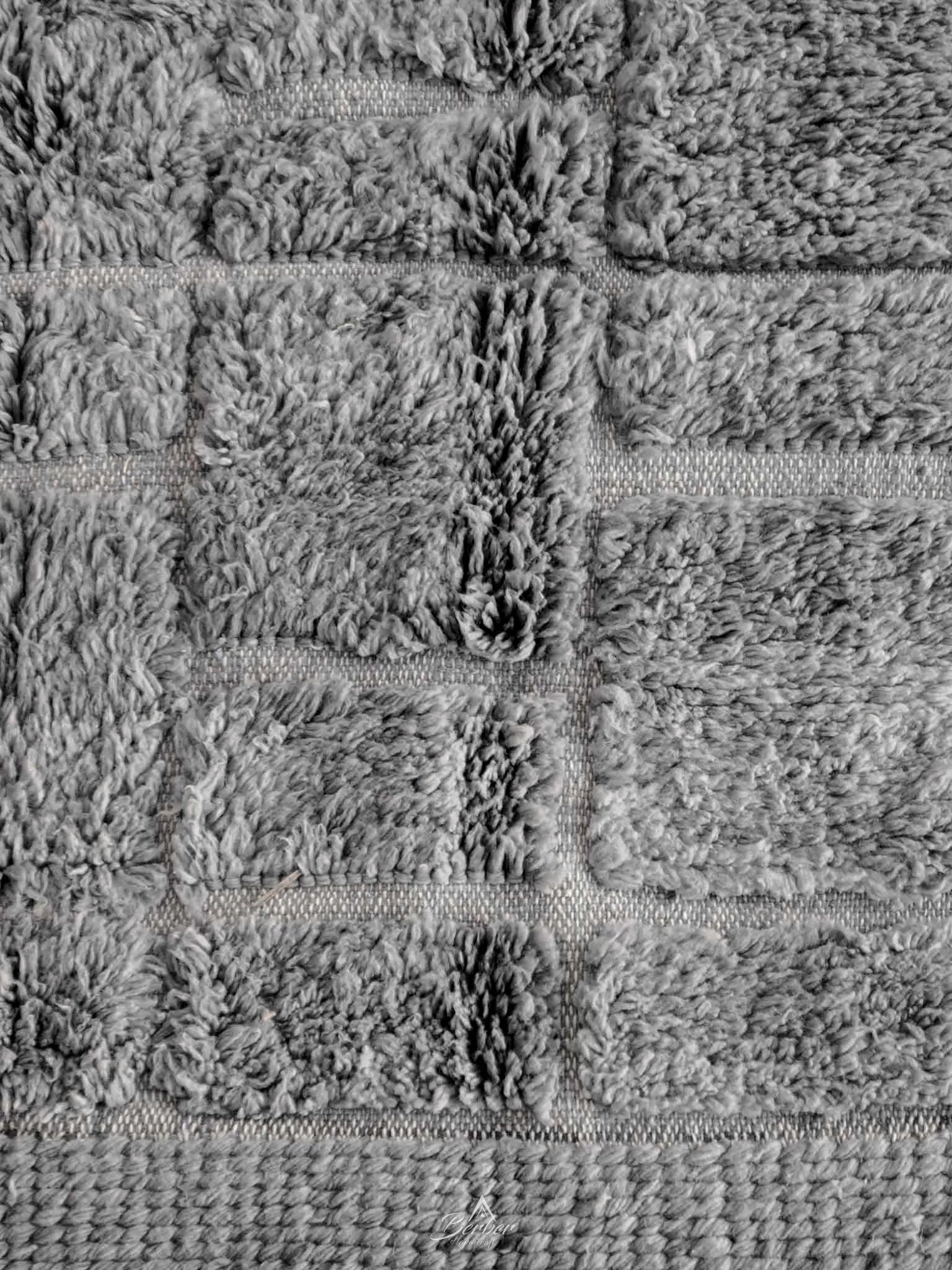 Grey Morrocan Rug 3 X 5 Ft | 90 X 150 Cm / With Tassels / Short (0.4” / 1 cm)