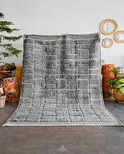 Grey Morrocan Rug 3 X 5 Ft | 90 X 150 Cm / With Tassels / Short (0.4” / 1 cm)