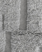 Grey Wool Rug 3 X 5 Ft | 90 X 150 Cm / With Tassels / Short (0.4” / 1 cm)