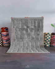 Grey Wool Rug 3 X 5 Ft | 90 X 150 Cm / With Tassels / Short (0.4” / 1 cm)