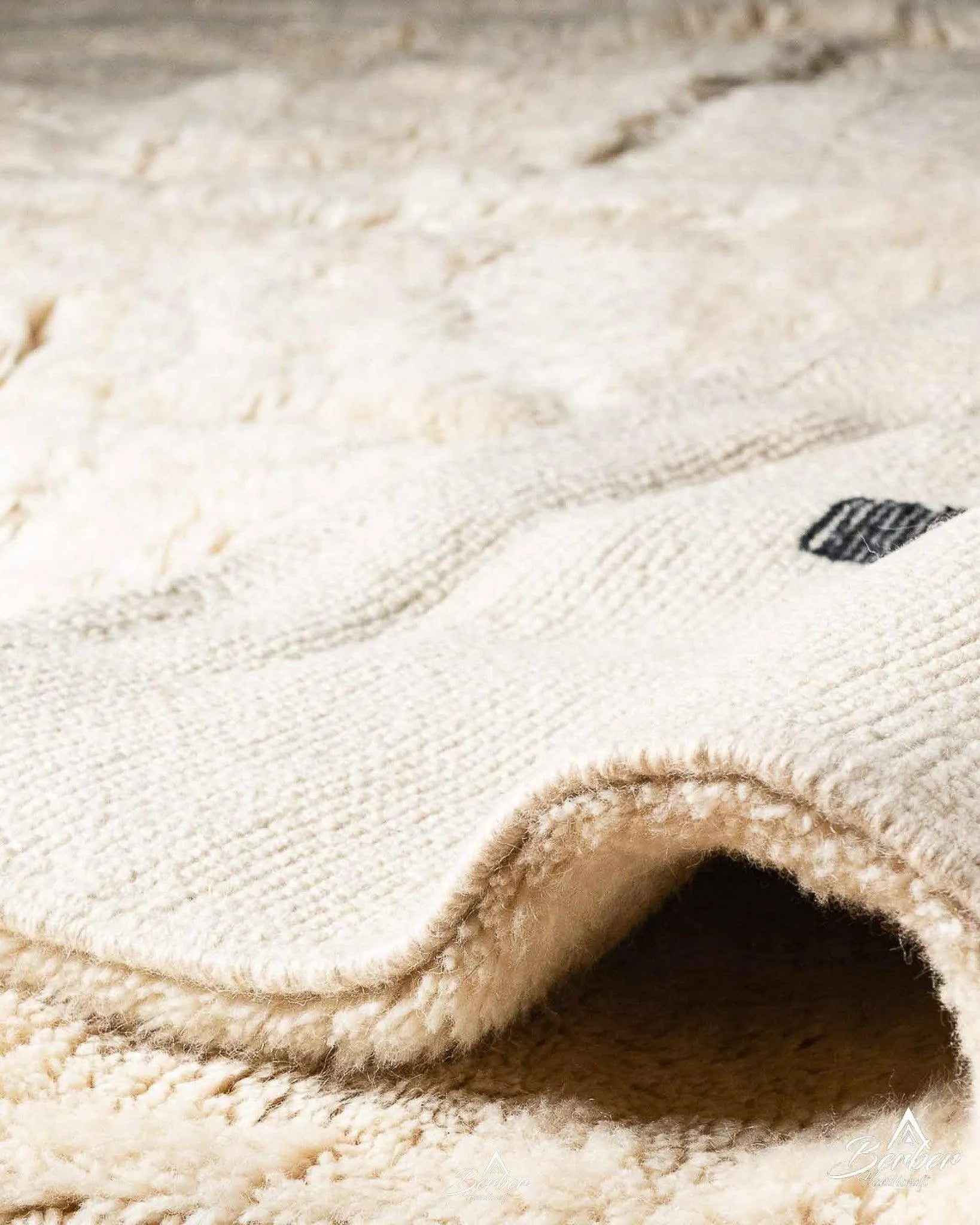 Handknotted Berber Rug 3 X 5 Ft | 90 X 150 Cm / With Tassels / Short (0.4” / 1 cm)