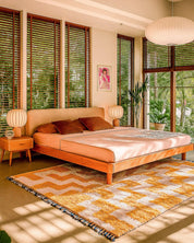 Handmade Bedroom Rug 3 X 5 Ft | 90 X 150 Cm / With Tassels / Short (0.4” / 1 cm)