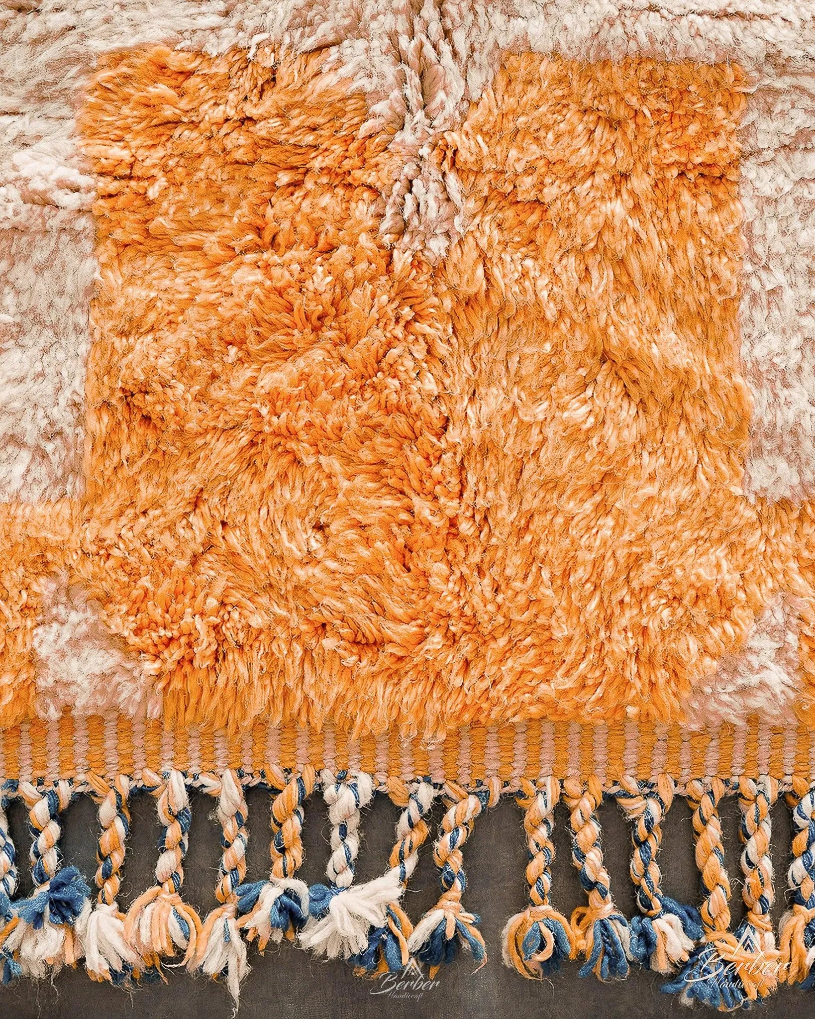 Handmade Bedroom Rug 3 X 5 Ft | 90 X 150 Cm / With Tassels / Short (0.4” / 1 cm)