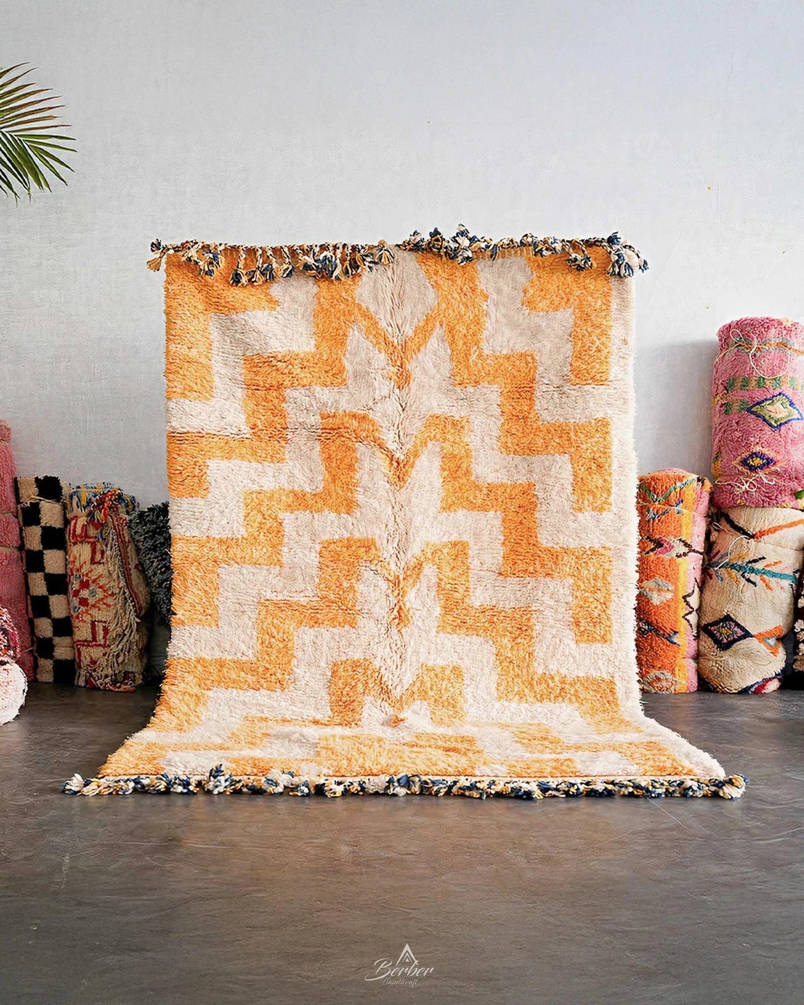 Handmade Bedroom Rug 3 X 5 Ft | 90 X 150 Cm / With Tassels / Short (0.4” / 1 cm)