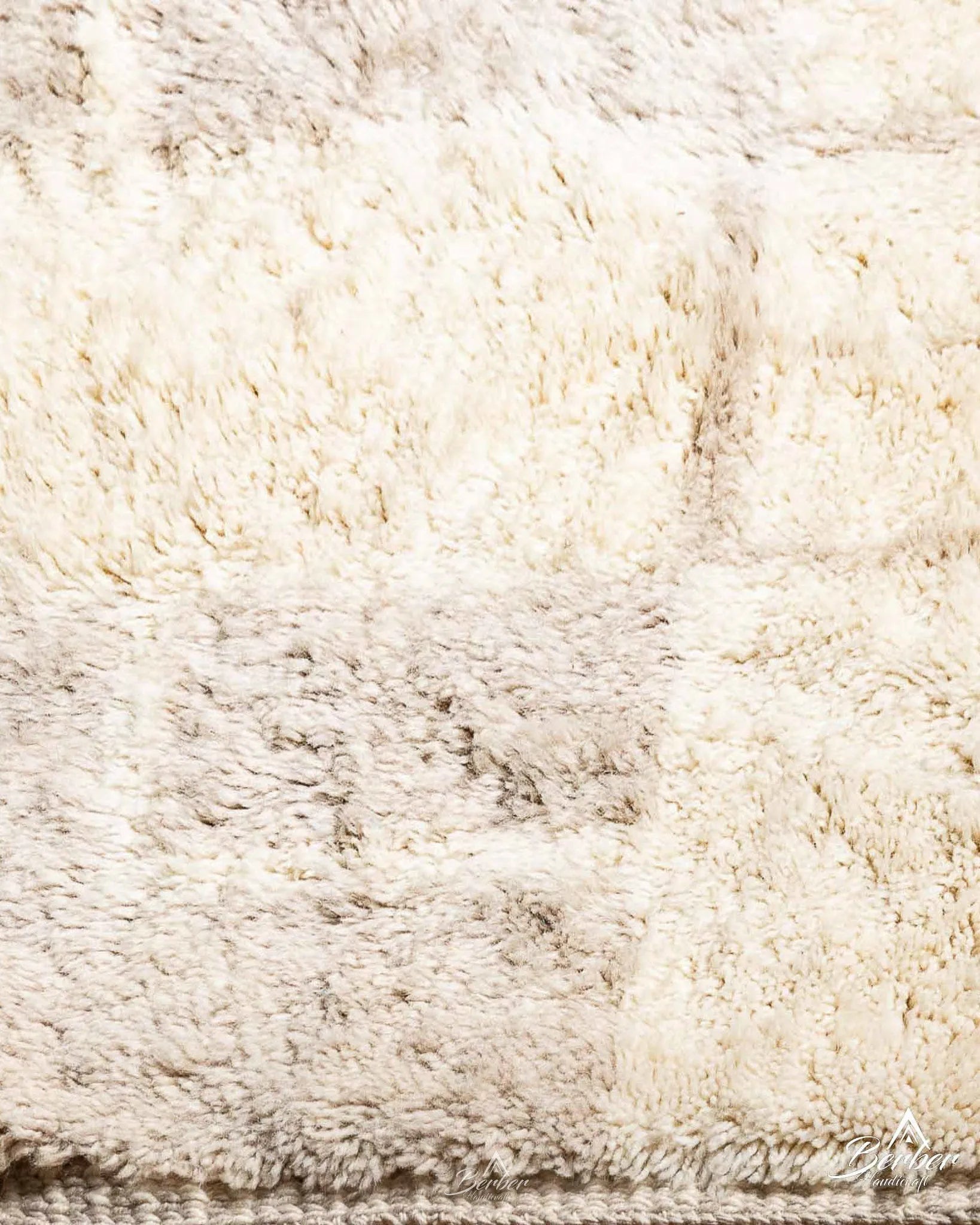 Handmade Beni Ourain Carpet 3 X 5 Ft | 90 X 150 Cm / With Tassels / Short (0.4” / 1 cm)