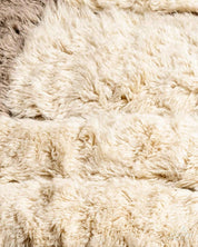 Handmade Beni Ourain Rug 3 X 5 Ft | 90 X 150 Cm / With Tassels / Short (0.4” / 1 cm)