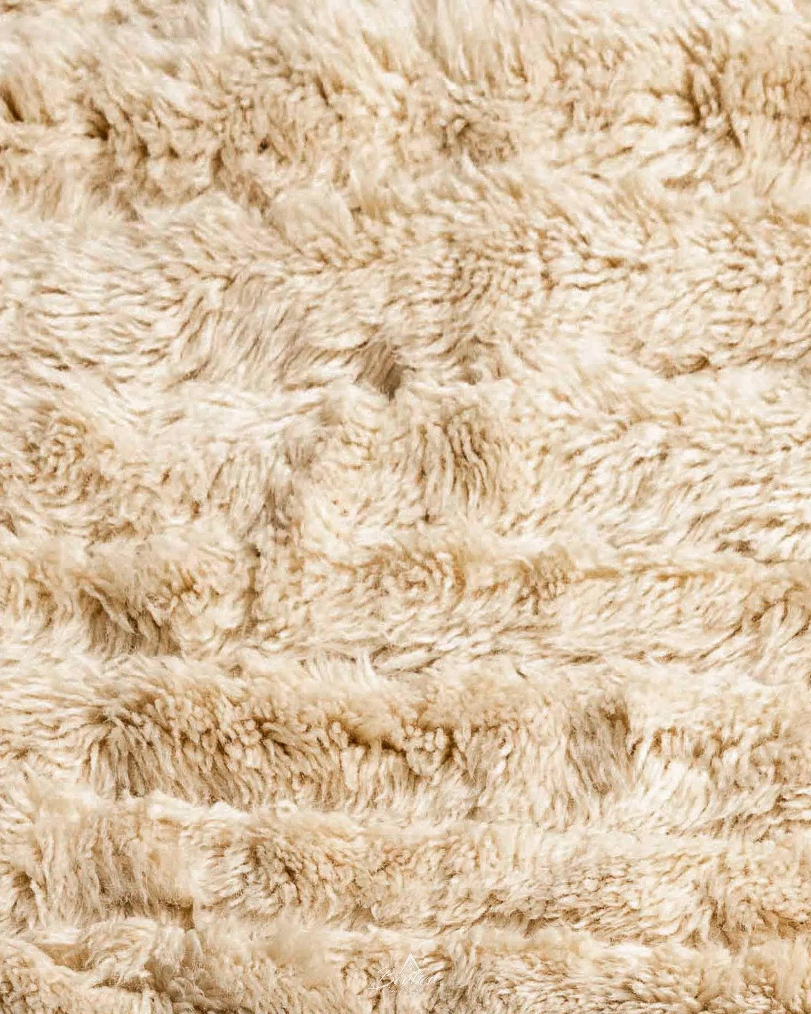 Handmade Berber Moroccan Rug 3 X 5 Ft | 90 X 150 Cm / With Tassels / Short (0.4” / 1 cm)