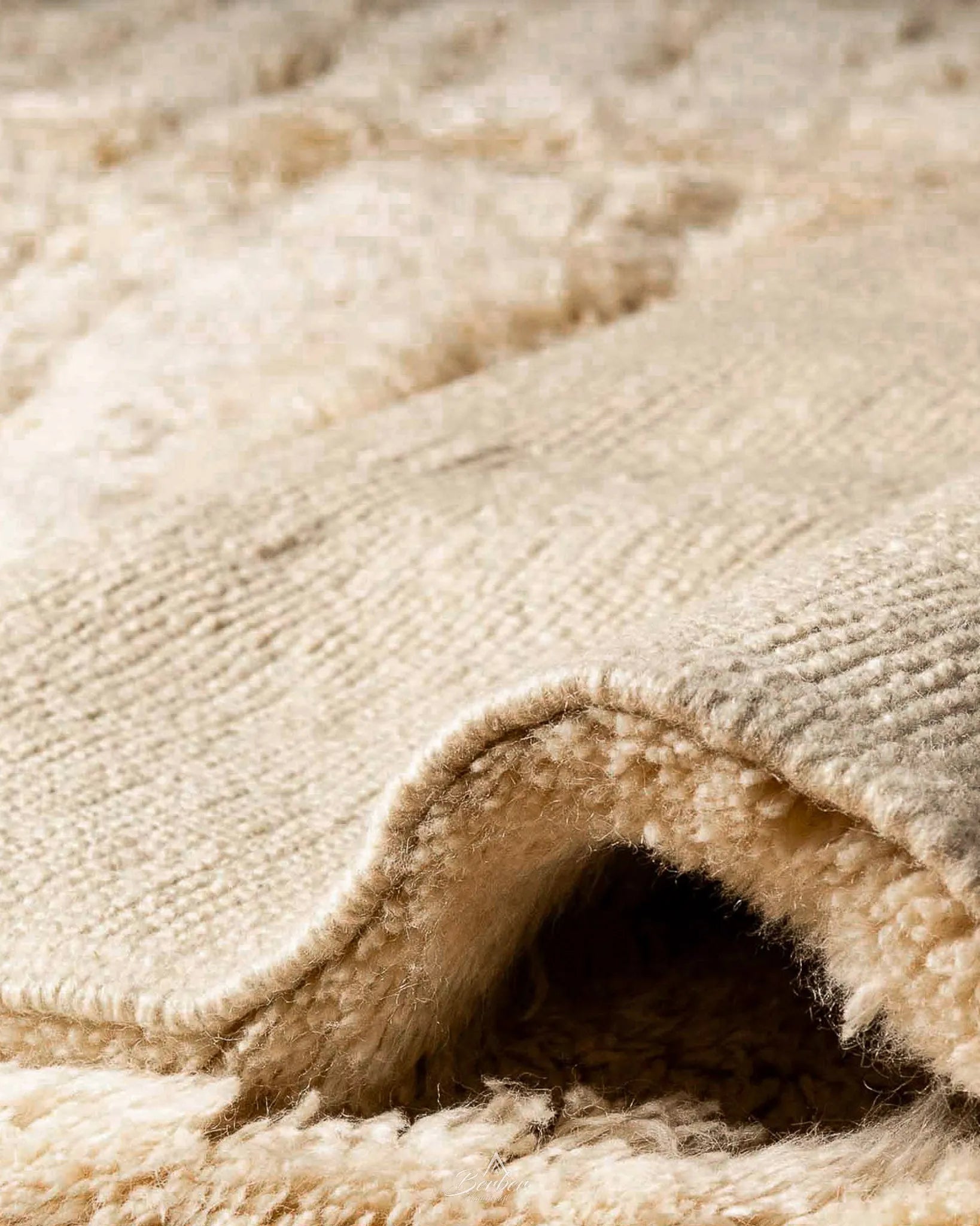 Handmade Berber Moroccan Rug 3 X 5 Ft | 90 X 150 Cm / With Tassels / Short (0.4” / 1 cm)