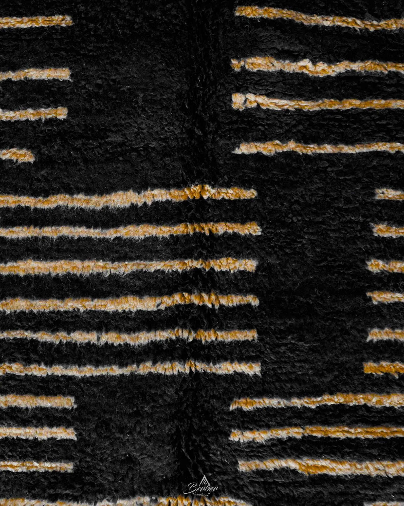 Handmade Black Berber Rug 3 X 5 Ft | 90 X 150 Cm / With Tassels / Short (0.4” / 1 cm)