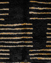 Handmade Black Berber Rug 3 X 5 Ft | 90 X 150 Cm / With Tassels / Short (0.4” / 1 cm)