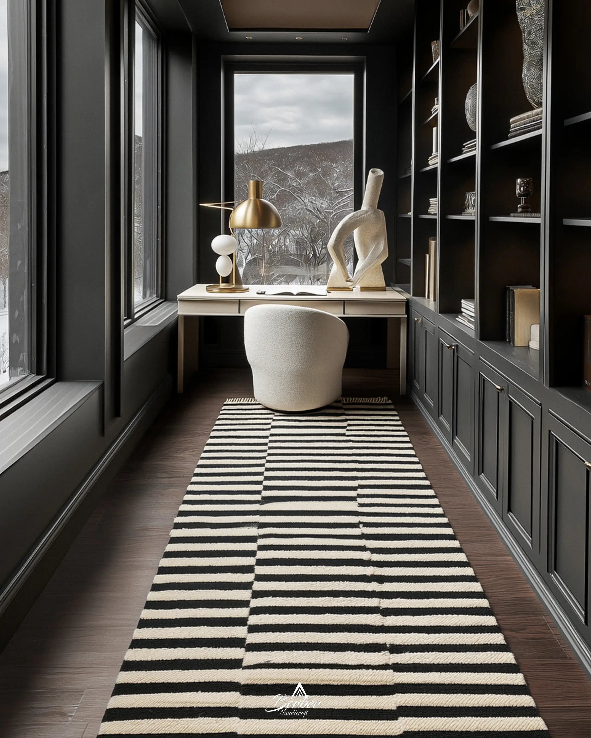 Handmade Checkered Runner-Berber Handicraft