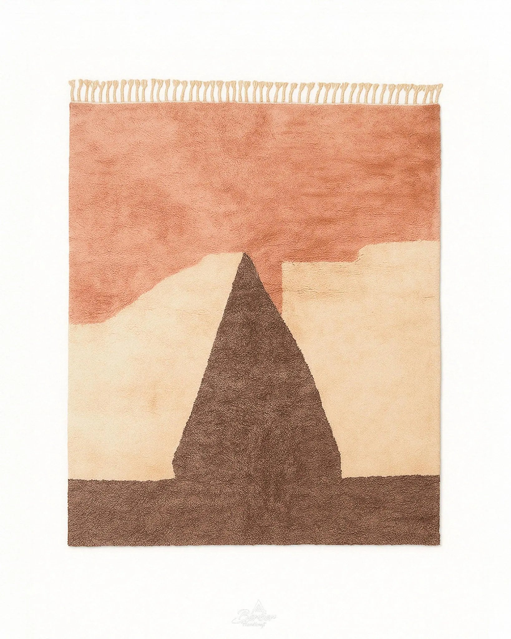 Handmade Morocco Rug 3 X 5 Ft | 90 X 150 Cm / With Tassels / Short (0.4” / 1 cm)