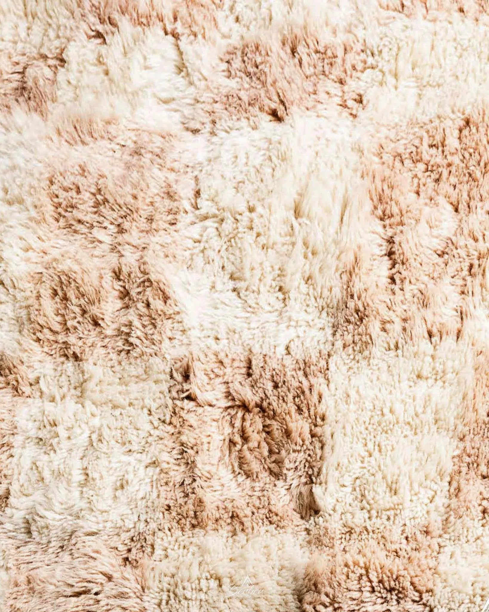Handmade Peach Checkered Rug 3 X 5 Ft | 90 X 150 Cm / With Tassels / Short (0.4” / 1 cm)
